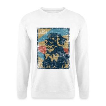 Aufmerksamer Hovawart Rettungshund - Unisex Pullover - Weiß - Vorne - Alina (178cm) & Michal (187cm)