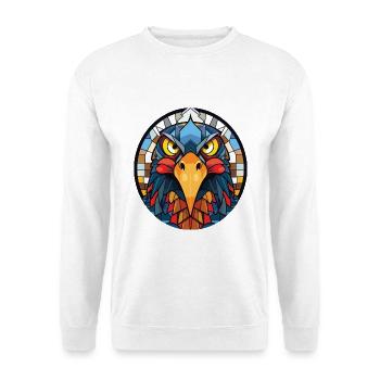 Kuckuck Buntes Aquarell Tier Haustier Illustration - Unisex Pullover - Weiß - Vorne - Alina (178cm) & Michal (187cm)