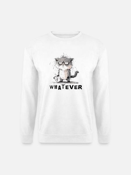 Mürrisch Katze - Unisex Pullover - Weiß
