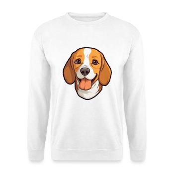 Beagle Hund Rasse Aquarell Cartoon Kawaii Clipart - Unisex Pullover - Weiß - Vorne - Alina (178cm) & Michal (187cm)