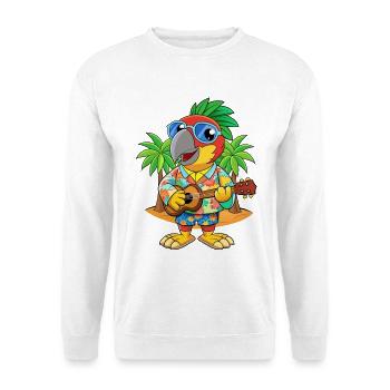 Lustige Papageien-Cartoon-Sommer-Strand-Sonnenbrille - Unisex Pullover - Weiß - Vorne - Alina (178cm) & Michal (187cm)