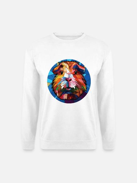 Meerschweinchen Bunte Aquarell-Tierillustration - Unisex Pullover - Weiß