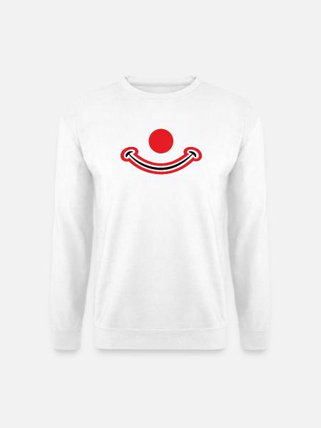 Clowngesicht mit roter Nase. Clownsgesicht - Unisex Pullover - Weiß