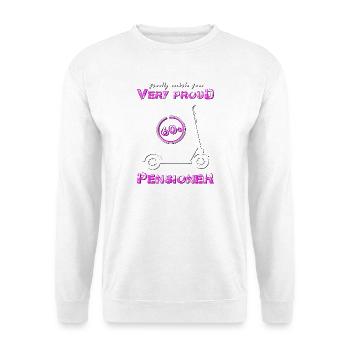 Rentnerin Rentner - Unisex Pullover - Weiß - Vorne - Alina (178cm) & Michal (187cm)