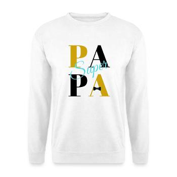 Super Papa - Unisex Pullover - Weiß - Vorne - Alina (178cm) & Michal (187cm)