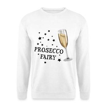 Prosecco Fairy - Sektglas mit Sternen - Unisex Pullover - Weiß - Vorne - Alina (178cm) & Michal (187cm)