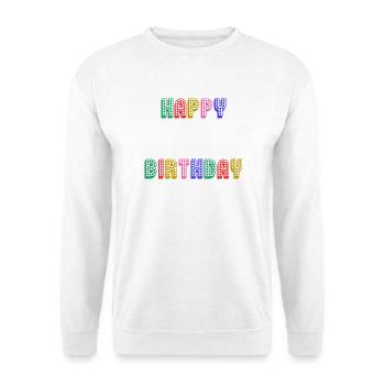 ALLES GUTE ZUM GEBURTSTAG. JAHRESTAG. - Unisex Pullover - Weiß - Vorne - Alina (178cm) & Michal (187cm)