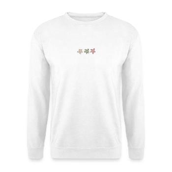 Blumen. - Unisex Pullover - Weiß - Vorne - Alina (178cm) & Michal (187cm)