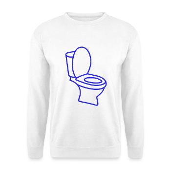 Klo WC Toilette - Unisex Pullover - Weiß - Vorne - Alina (178cm) & Michal (187cm)