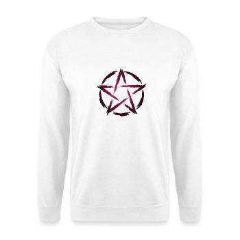 Pentagramm Symbol - Unisex Pullover - Weiß - Vorne - Alina (178cm) & Michal (187cm)