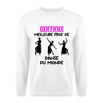 ZERTIFIZIERTER BESTER LEHRER - Unisex Pullover - Weiß - Vorne - Alina (178cm) & Michal (187cm)