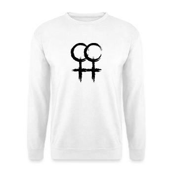 Doppeltes Venussymbol - Unisex Pullover - Weiß - Vorne - Alina (178cm) & Michal (187cm)