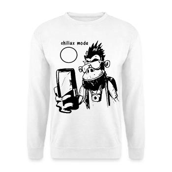 Chillax-Modus - Unisex Pullover - Weiß - Vorne - Alina (178cm) & Michal (187cm)