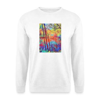 Der Teich mit dem toten Baum - Unisex Pullover - Weiß - Vorne - Alina (178cm) & Michal (187cm)