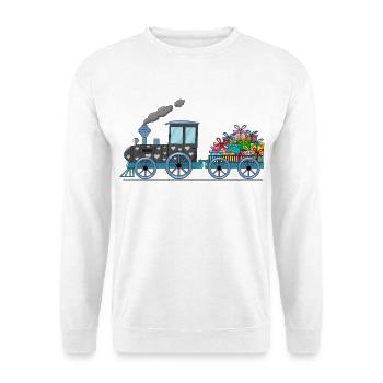 Children's train railway with trailer - Unisex Sweatshirt - white - Front