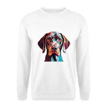 Deutsch Kurzhaar Hund Rasse Aquarell - Unisex Pullover - Weiß - Vorne - Alina (178cm) & Michal (187cm)