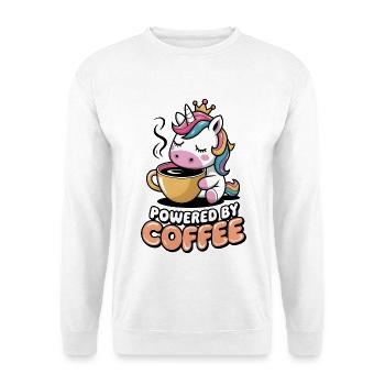 Angetrieben von Kaffee - Unisex Pullover - Weiß - Vorne