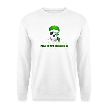 Totenkopf naturverbunden Margerite - Unisex Pullover - Weiß - Vorne - Alina (178cm) & Michal (187cm)