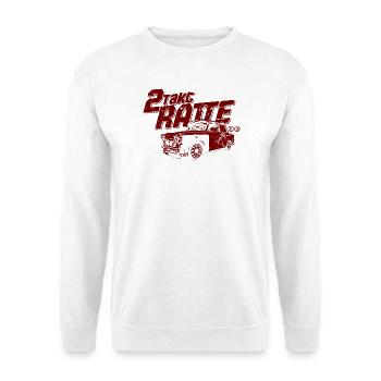 2TAKT RATTE - Kult DDR Trabi - Unisex Pullover - Weiß - Vorne - Alina (178cm) & Michal (187cm)