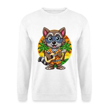 Lustige Waschbär Cartoon Sommer Strand Sonnenbrille - Unisex Pullover - Weiß - Vorne - Alina (178cm) & Michal (187cm)