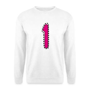 1. 1 AN. 1er ANNIVERSAIRE. ANNIVERSAIRE 1 AN - Sweat-shirt Unisexe - blanc - Devant