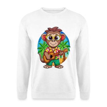 Lustige Affe Cartoon Sommer Strand Sonnenbrille - Unisex Pullover - Weiß - Vorne - Alina (178cm) & Michal (187cm)