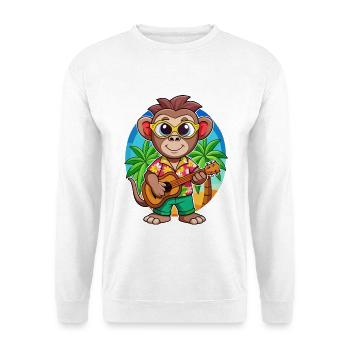 Lunettes de soleil de plage d’été de dessin animé de singe drôle - Sweat-shirt Unisexe - blanc - Devant