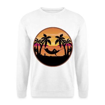Sunset by the Sea - Palm Trees with Hammock - Unisex Sweatshirt - white - Front
