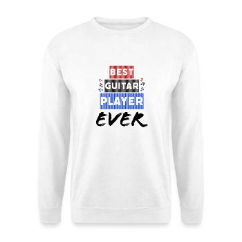 Bester Gitarrist aller Zeiten - Unisex Pullover - Weiß - Vorne - Alina (178cm) & Michal (187cm)