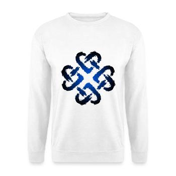 Keltische Knoten Herz Unendlichkeit Endlos - Unisex Pullover - Weiß - Vorne - Alina (178cm) & Michal (187cm)