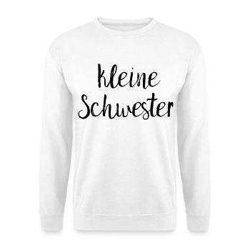 kleine Schwester - Unisex Pullover - Weiß - Vorne - Alina (178cm) & Michal (187cm)