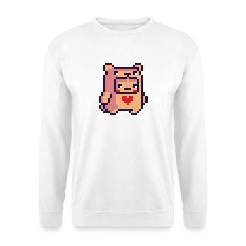 Pixel - Unisex Pullover - Weiß - Vorne - Alina (178cm) & Michal (187cm)