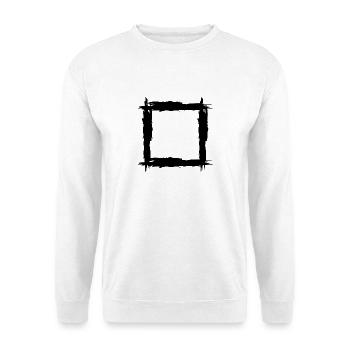 Quadrat Schwarz - Unisex Pullover - Weiß - Vorne - Alina (178cm) & Michal (187cm)