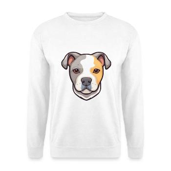 Staffordshire Bullterrier Hunderasse Karikatur Kawai - Unisex Pullover - Weiß - Vorne - Alina (178cm) & Michal (187cm)