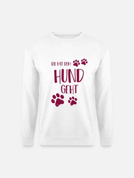Die mit dem Hund geht - Unisex Pullover - Weiß