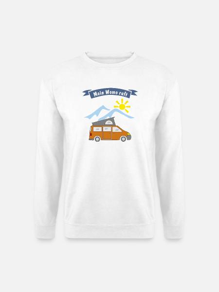 womo ruft campingbus - Unisex Pullover - Weiß