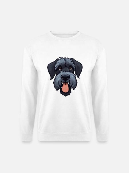 Riesenschnauzer Hunderasse Aquarell Cartoon Kawai - Unisex Pullover - Weiß