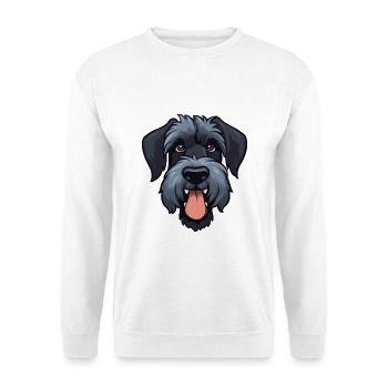 Riesenschnauzer Hunderasse Aquarell Cartoon Kawai - Unisex Pullover - Weiß - Vorne - Alina (178cm) & Michal (187cm)