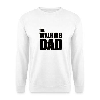 Der wandelnde Papa (schwarz) Kontur Gold - Unisex Pullover - Weiß - Vorne