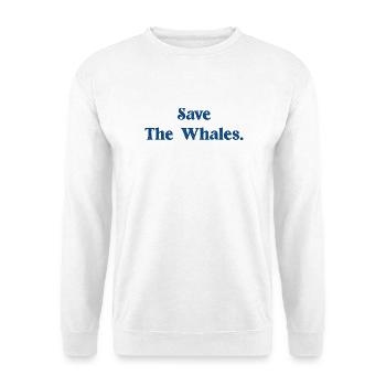 Rettet die Wale - Unisex Pullover - Weiß - Vorne - Alina (178cm) & Michal (187cm)