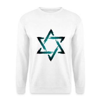 Davidstern - Unisex Pullover - Weiß - Vorne - Alina (178cm) & Michal (187cm)
