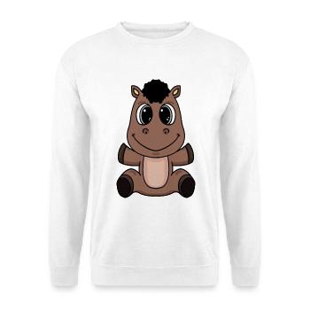 Pferd - Unisex Pullover - Weiß - Vorne - Alina (178cm) & Michal (187cm)