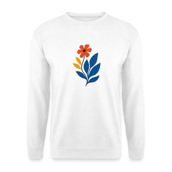 Florale Power – kräftig & kreativ - Unisex Pullover - Weiß - Vorne - Alina (178cm) & Michal (187cm)