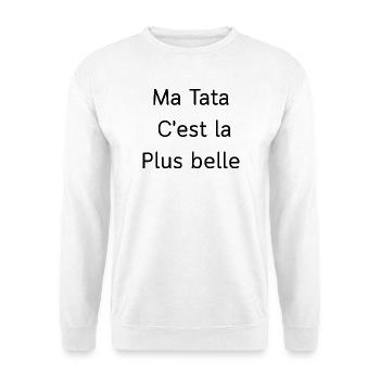 Meine Tante ist die Schönste - Unisex Pullover - Weiß - Vorne - Alina (178cm) & Michal (187cm)