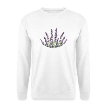 Lavendelhalme Lavendel - Unisex Pullover - Weiß - Vorne - Alina (178cm) & Michal (187cm)