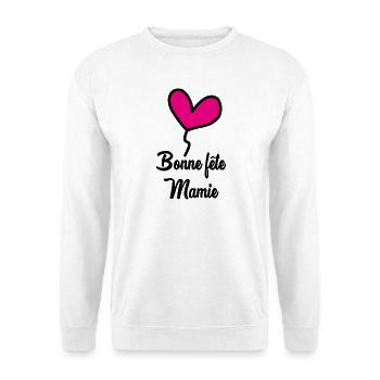 OMA. MAMA - Unisex Pullover - Weiß - Vorne - Alina (178cm) & Michal (187cm)