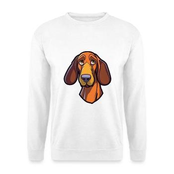 Lettische Jagdhunderasse Cartoon Kawaii Illustration - Unisex Pullover - Weiß - Vorne - Alina (178cm) & Michal (187cm)