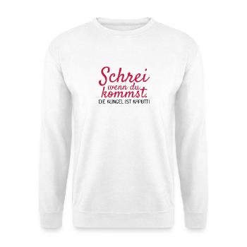 Orgasmus Versauter Spruch lustig ab 18Geschenk - Unisex Pullover - Weiß - Vorne - Alina (178cm) & Michal (187cm)