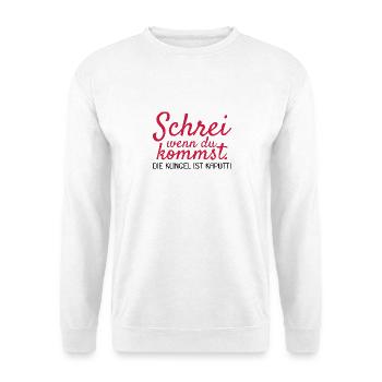 Orgasmus Versauter Spruch lustig ab 18Geschenk - Unisex Pullover - Weiß - Vorne - Alina (178cm) & Michal (187cm)