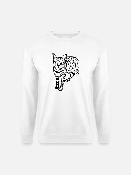 Schwarze Katze Katze Süßes Kätzchen Weihnachtsgeschenk - Unisex Pullover - Weiß